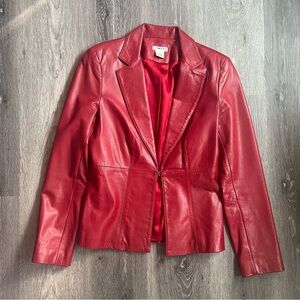 Vintage red leather jacket small